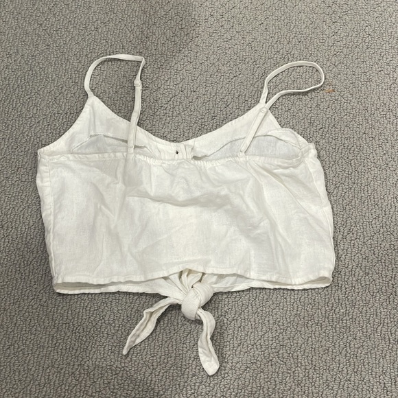 cute white tie front crop top - Picture 3 of 3
